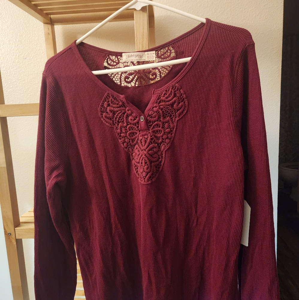Long Sleeve Wine color top
